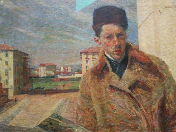Self Portrait with hat by Umberto Boccioni